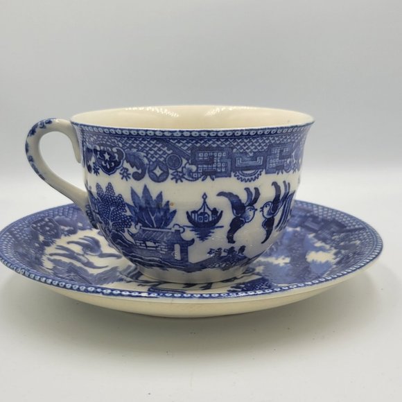 Blue Willow Japan Cup and Saucer - Picture 2 of 6